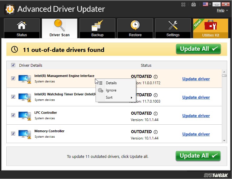 updated outdated driver