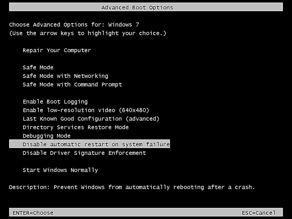 advanced boot option