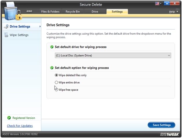 aso drive setting