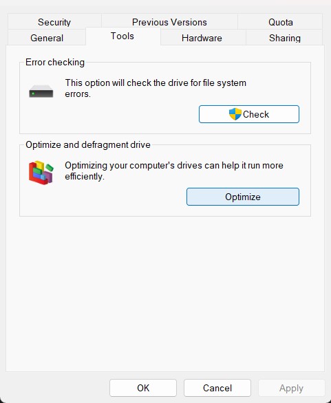 defragment drive