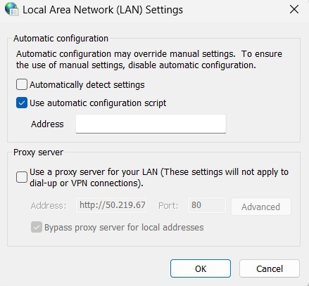 LAN settings